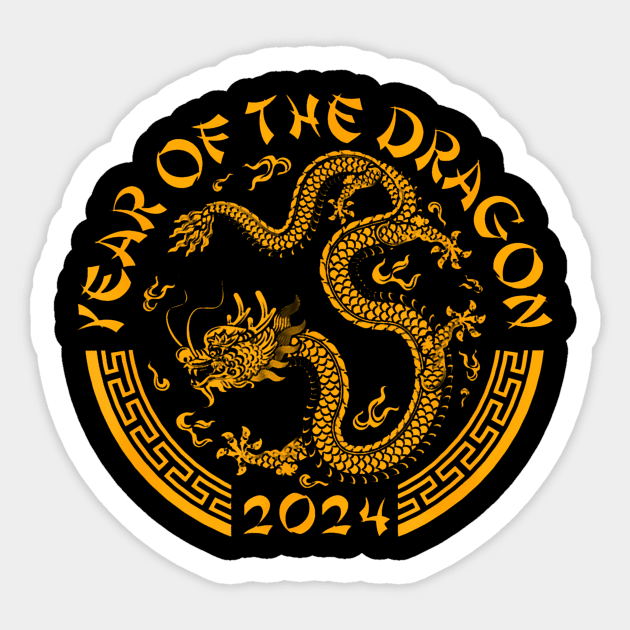 Chinese Zodiac New Year of the Dragon Lunar 2024 Sticker by deptrai0023